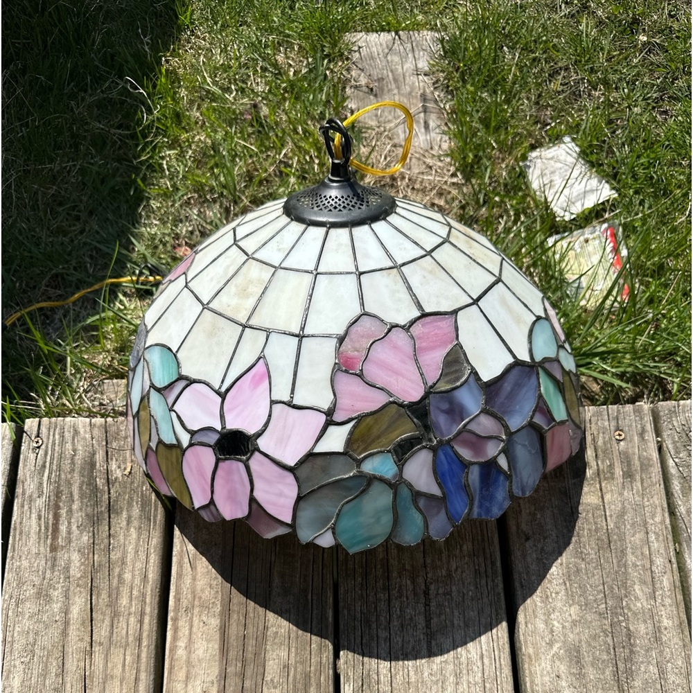Hanging stained glass light